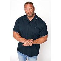 Badrhino Essential Short Sleeve Tipping Polo Shirt - Navy