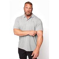 Badrhino Essential Short Sleeve Plain Polo Shirt Marl - Grey