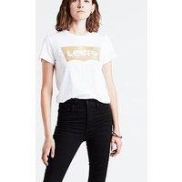 Levi'S Gold Foil Batwing Logo Perfect Tee - White