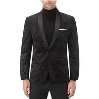 Skopes Westwood Tailored Fit Velvet Tuxedo Jacket - Black