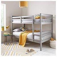 Very Home Novara Bunk Bed With Mattress Options (Buy & Save!) - Grey - Fsc Certified - Bed Frame With 2 Standard Mattresses