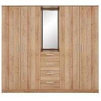 Everyday Panama 4 Door, 4 Drawer Combi Fitment Wardrobe With Mirror - Fsc Certified