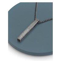 Treat Republic Personalised Men'S Solid Bar Necklace - Brushed Gunmetal - Serif