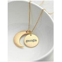 Treat Republic Personalised Moon And Sun Necklace - Serif