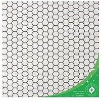 Contour Hexagon Lattice Anti-Bacterial White Wallpaper