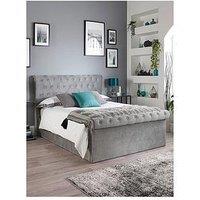 Aspire Chesterfield Fabric Lift Up Storage Bed