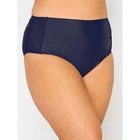 Yours Clothing Control Bikini Brief With Piping Navy