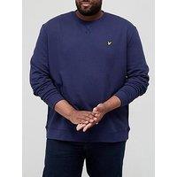 Lyle & Scott Big & Tall Crew Neck Sweatshirt - Navy