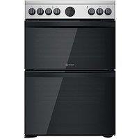 Indesit Id67V9Hcx 60Cm Wide Electric Double Oven Cooker With Ceramic Hob - Stainless Steel