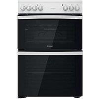 Indesit Id67V9Kmw 60Cm Wide Electric Double Oven Cooker With Ceramic Hob - White