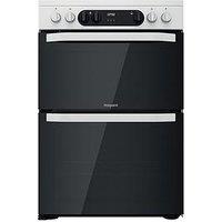 Hotpoint Hdm67V9Cmw 60Cm Wide Double Oven Cooker With Ceramic Hob - White