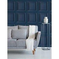 Fresco Wood Panel Blue Wallpaper