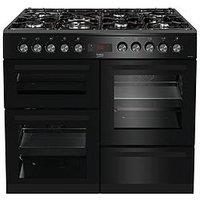 Beko Kdvf100K 100Cm Wide Dual Fuel Double Oven Range Cooker - Black