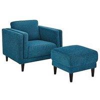 Ava Fabric Armchair And Footstool