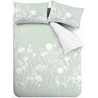 Catherine Lansfield Meadowsweet Floral Duvet Cover Set - Green