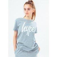 Hype Unisex Core Kids Script T-Shirt - Grey Marl