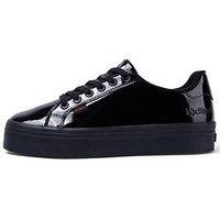 Kickers Tovni Stack Patent Leather Trainer - Black