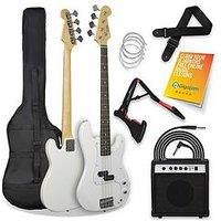 3Rd Avenue Full Size Bass Guitar Ultimate Kit With 15W Amp - 6 Months Free Lessons - White