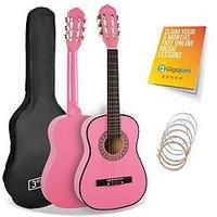 3Rd Avenue 1/2 Size Kids Classical Guitar Beginner Bundle - 6 Months Free Lessons - Pink
