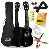 3Rd Avenue Soprano Ukulele - Black Pack