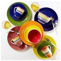 Waterside 24-Piece Rainbow Stripe Dinner Set