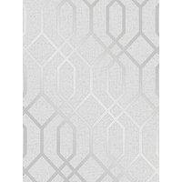 Fine Decor Quartz Trellis Geo Silver & Grey Wallpaper