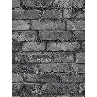 Fine Decor Rustic Silver Brick Wallpaper