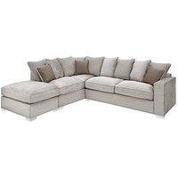 Very Home Chicago Deluxe Fabric Left Hand Scatter Back Corner Sofa With Footstool