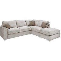 Very Home Chicago Deluxe Fabric Right Hand Corner Sofa With Footstool