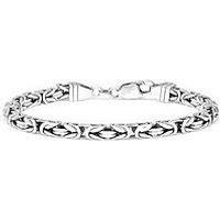 The Love Silver Collection Sterling Silver Gunmetal Men'S Byzantine Bracelet 8.5 Inches