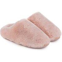 Just Sheepskin Louise Full Sheepskin Swept Back Mule Slipper - Rose