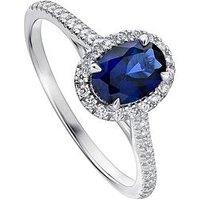 Created Brilliance Rosalind Created Brilliance 9Ct White Gold Created Sapphire And 0.20Ct Lab Grown Diamond Ring - N