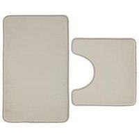 Catherine Lansfield Anti Bacterial Memory Foam Bath Mat & Pedestal Mat Set