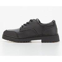 V By Very Boys Lace Up Leather School Shoe - Black