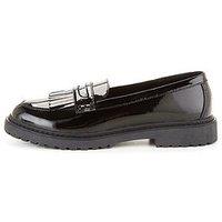 V By Very Older Kids Loafer Leather School Shoe - Black Standard Fit
