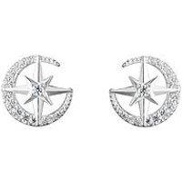 The Love Silver Collection Sterling Silver & Cubic Zirconia Moon & Star Stud Earrings