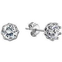 The Love Collection Sterling Silver Cubic Zirconia Vintage Look Stud Earrings