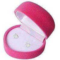 The Love Collection Sterling Silver Cubic Zirconia Heart Boxed Earrings