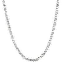 The Love Collection Sterling Silver Beaded Adjustable Chain Necklace