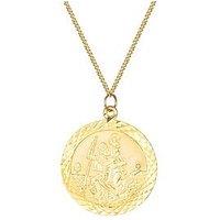 The Love Collection 9Ct Yellow Gold Large St Christopher Pendant Necklace