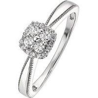 Love Diamond 9Ct White Gold 0.25Ct Diamond Engagement Ring