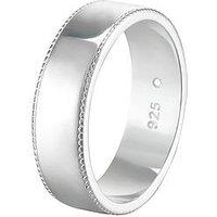 Sterling Silver Milgrain Edge 6mm Court Wedding Band Ring