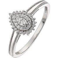 Love Diamond 9Ct White Gold 0.16Ct Diamond Engagement Ring