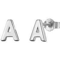 The Love Silver Collection Sterling Silver Alphabet Initial Stud Earrings - P