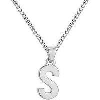 The Love Collection Sterling Silver Alphabet Initial Pendant Adjustable Necklace