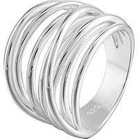 The Love Collection Sterling Silver Twist Cross Over Ring