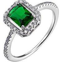 The Love Silver Collection Sterling Silver And Emerald Cubic Zirconia Ring