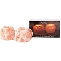 Hestia Set Of 2 Himalayan Rock Salt Tealight Holders