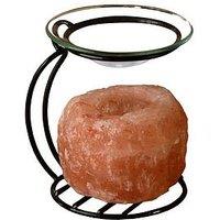 Hestia Global Artisan Rock Salt Oil Burner On Metal Stand