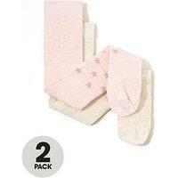 Monsoon Baby Girls 2 Pack Butterfly Cotton Tights - Multi